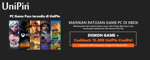 Nikmati Ratusan Akses PC Game Pass Berkualitas dengan UniPin – Top Up & Raih Diskon Game + Cashback 15.000 UniPin Credits Setiap Hari